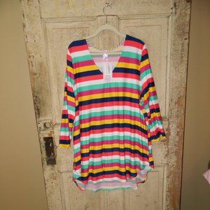 Pink Coconut Boutique Stripe Top Blouse Size 3XL (P-51)